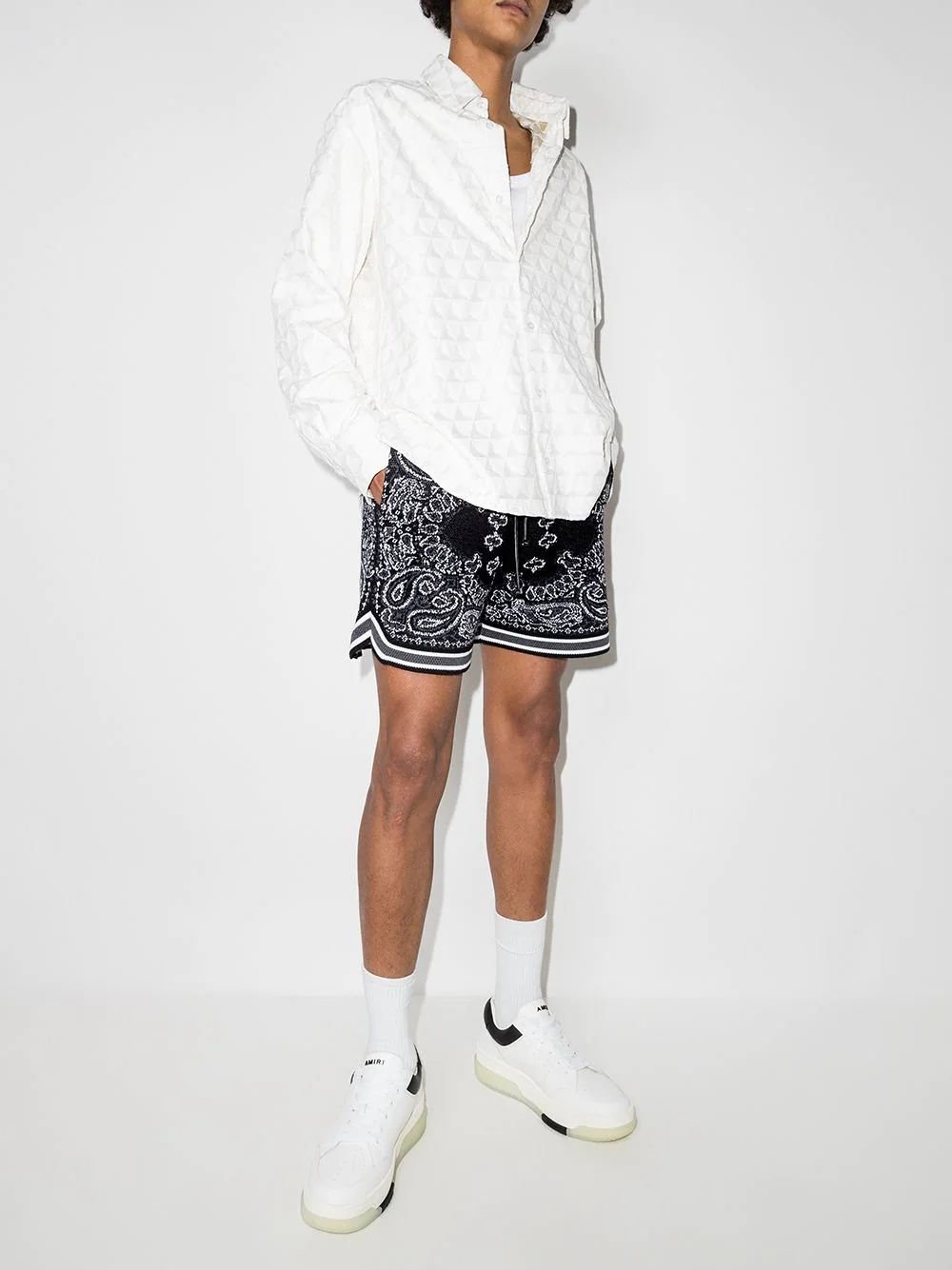 bandana-print track shorts - 5