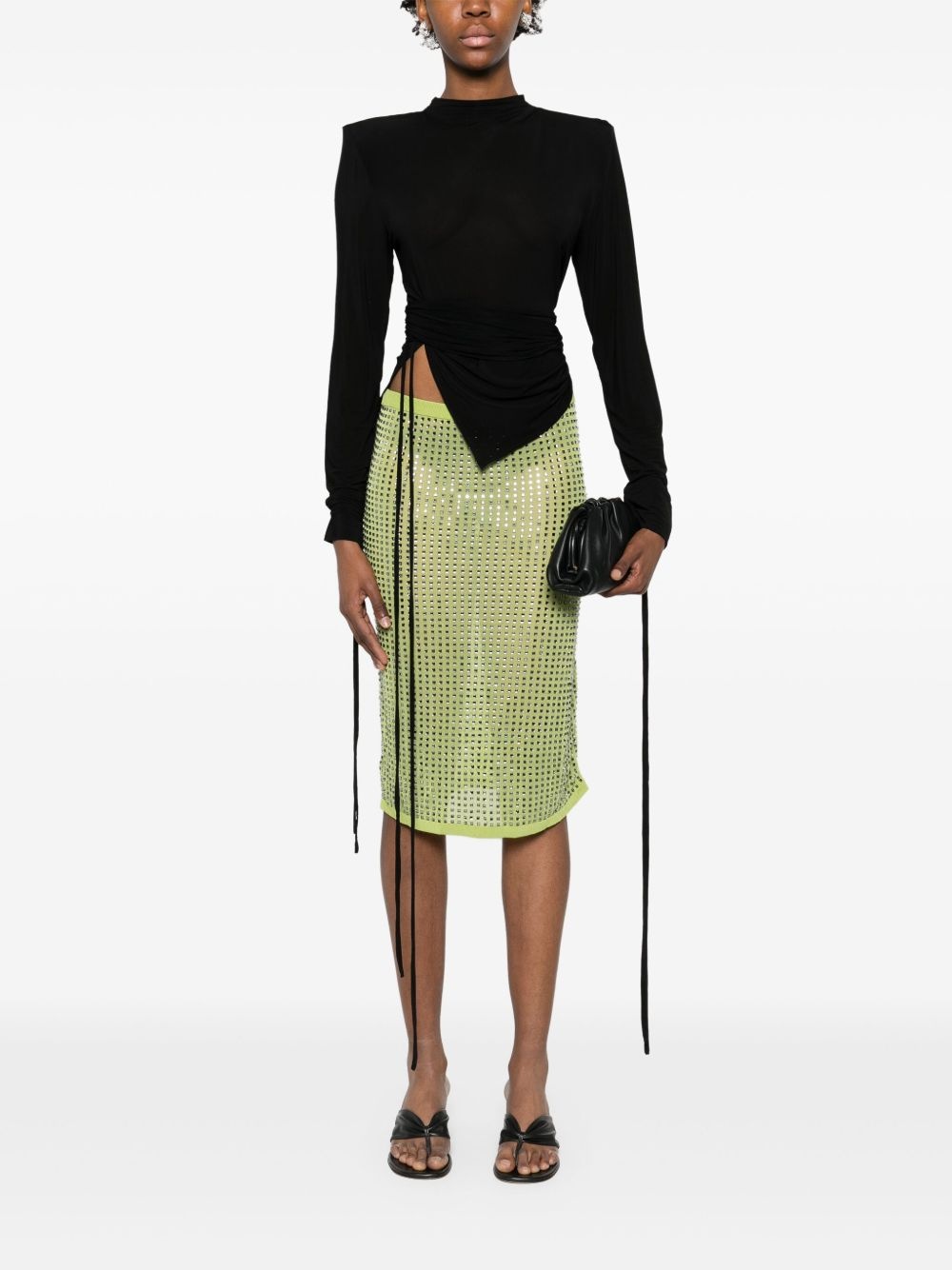 crystal-embellished midi skirt - 2