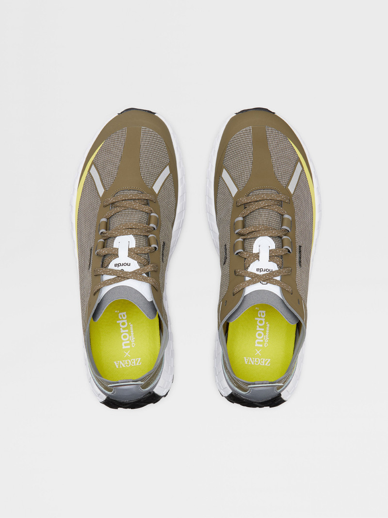 ZEGNA X NORDA™ OLIVE GREEN LOW TOP RUNNING SNEAKERS 5