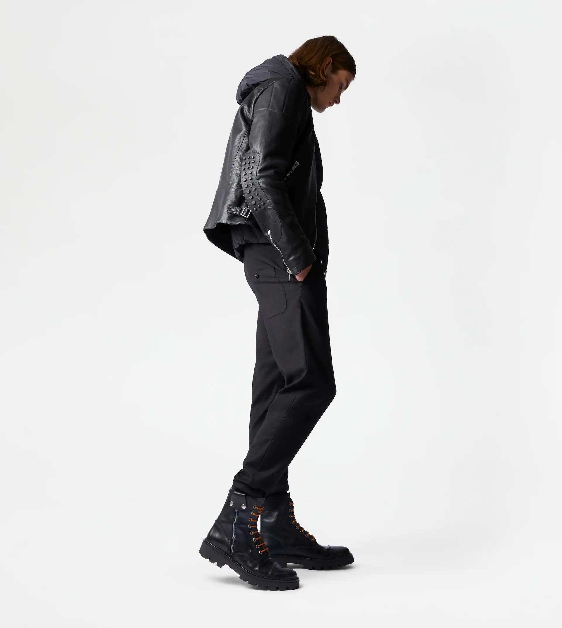 TOD'S BIKER IN LEATHER - BLACK - 4