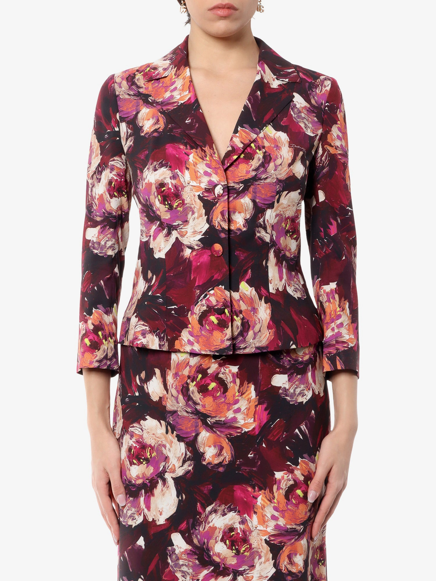 Cady  Blazer With Peonie Flower Print - 3