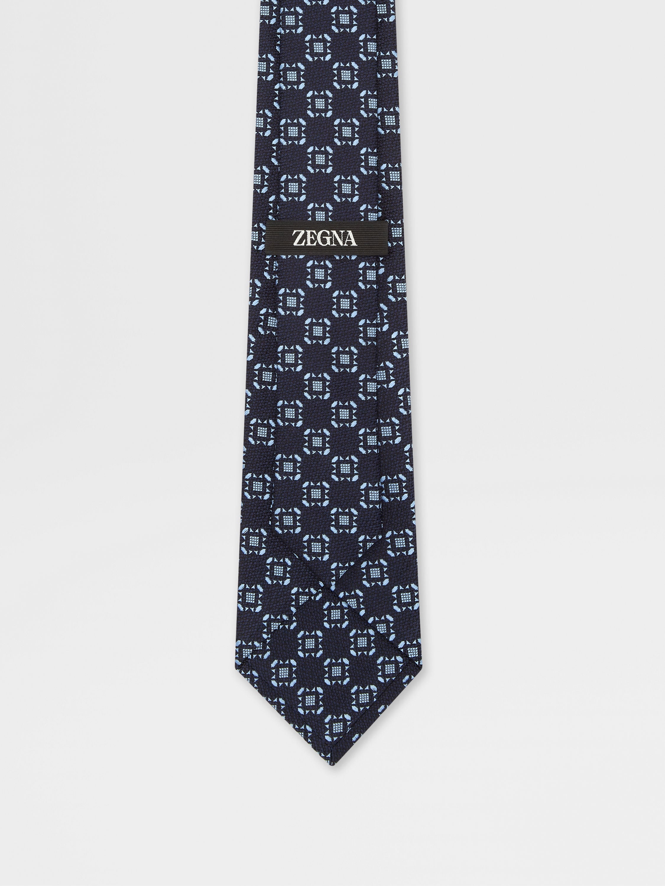 DARK BLUE SILK TIE - 3