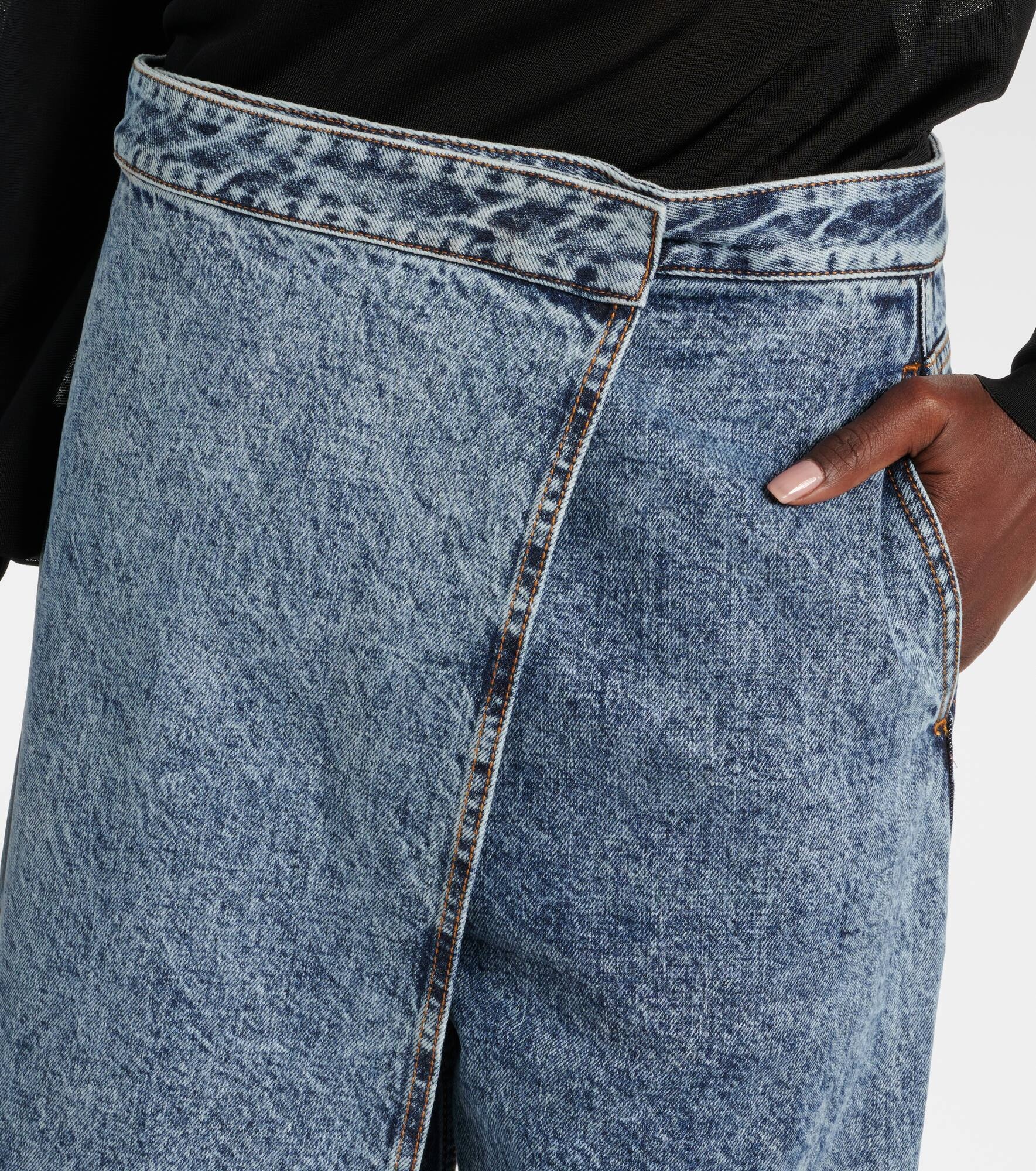 Wide-leg wrap jeans - 4