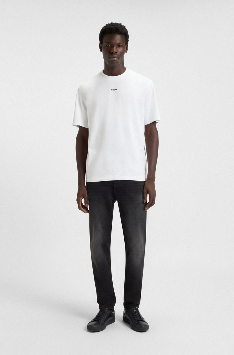 HUGO FAUX-LEATHER TRAINERS WITH RED LOGO FLAG outlook