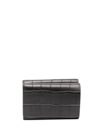 BALENCIAGA Cash crocodile-embossed leather wallet outlook