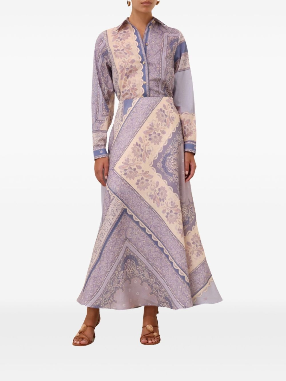 mix-print maxi skirt - 2
