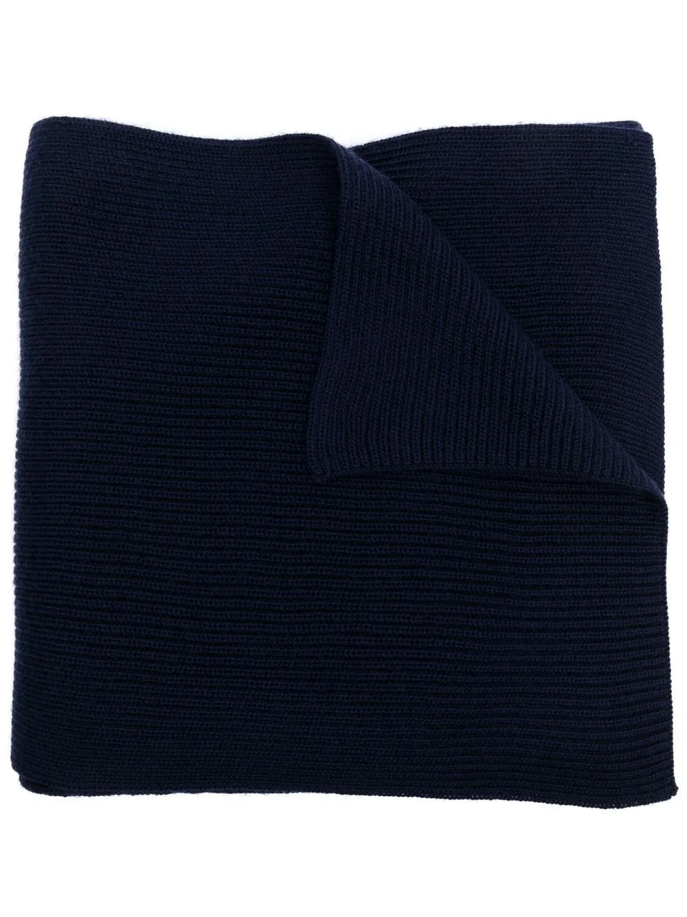 ribbed knit wool scarf - 1
