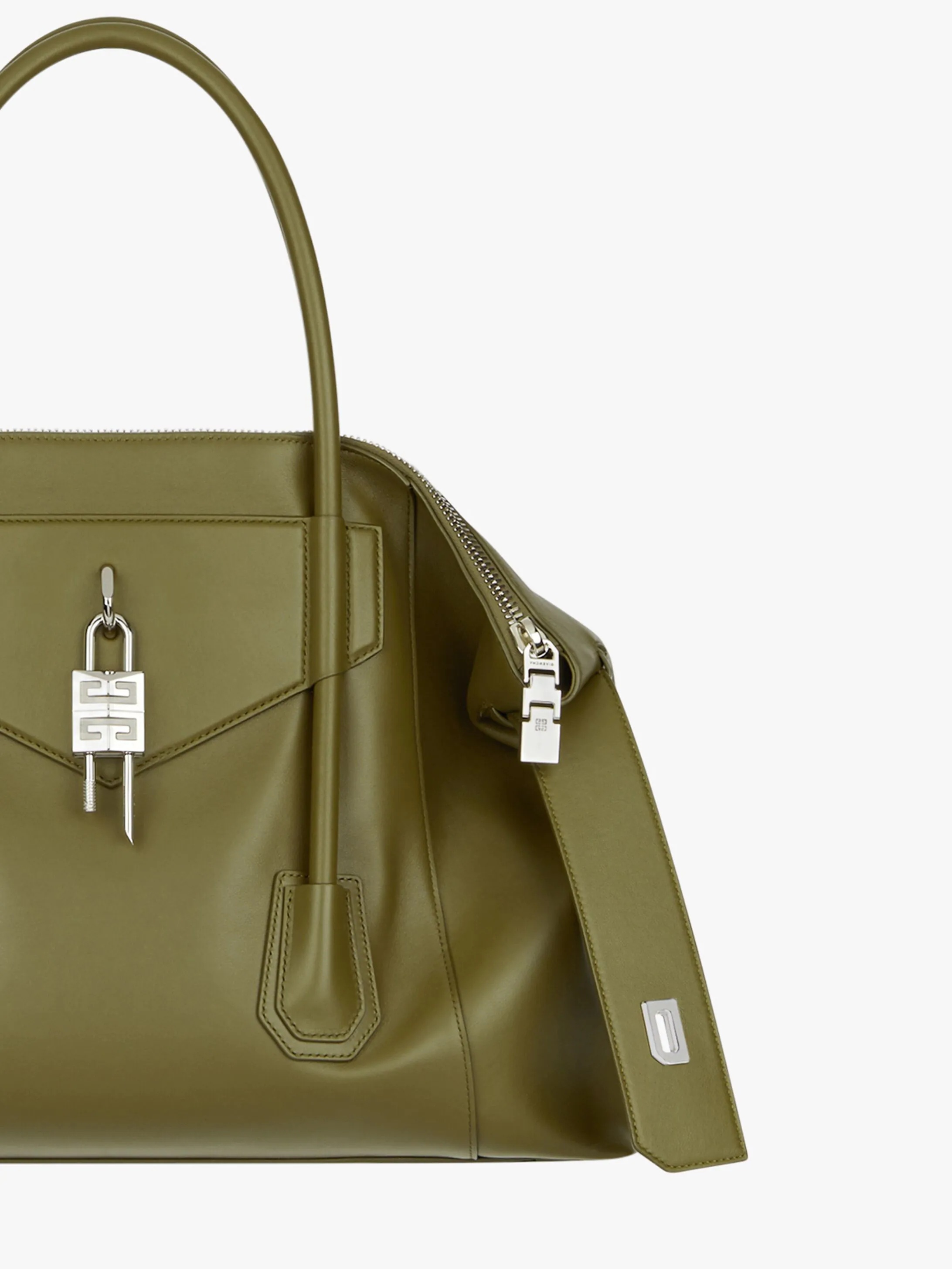 MEDIUM ANTIGONA SOFT LOCK BAG IN SMOOTH LEATHER - 5