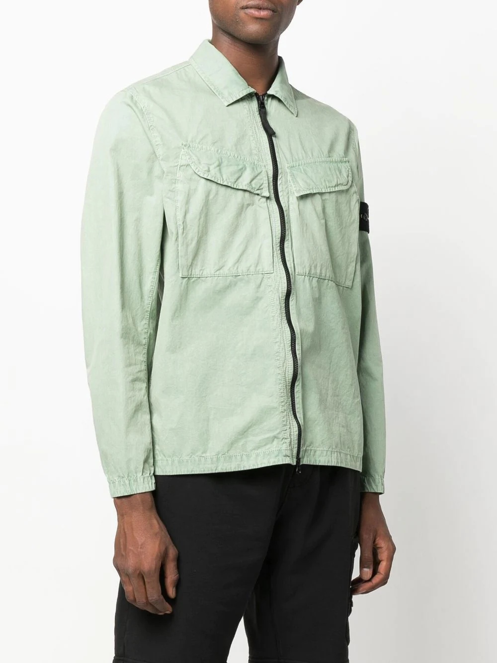 Compass-patch shirt jacket - 3