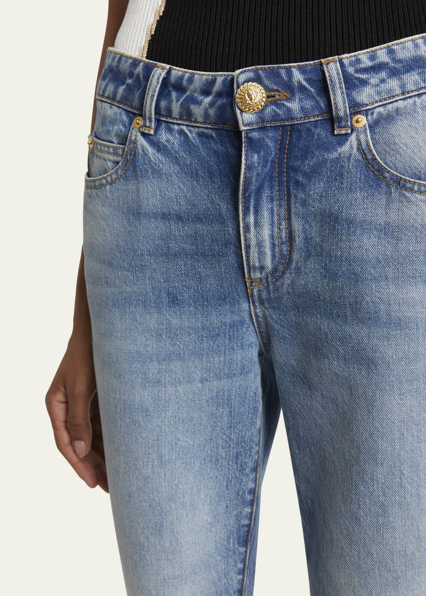 Flared Denim Pants - 5
