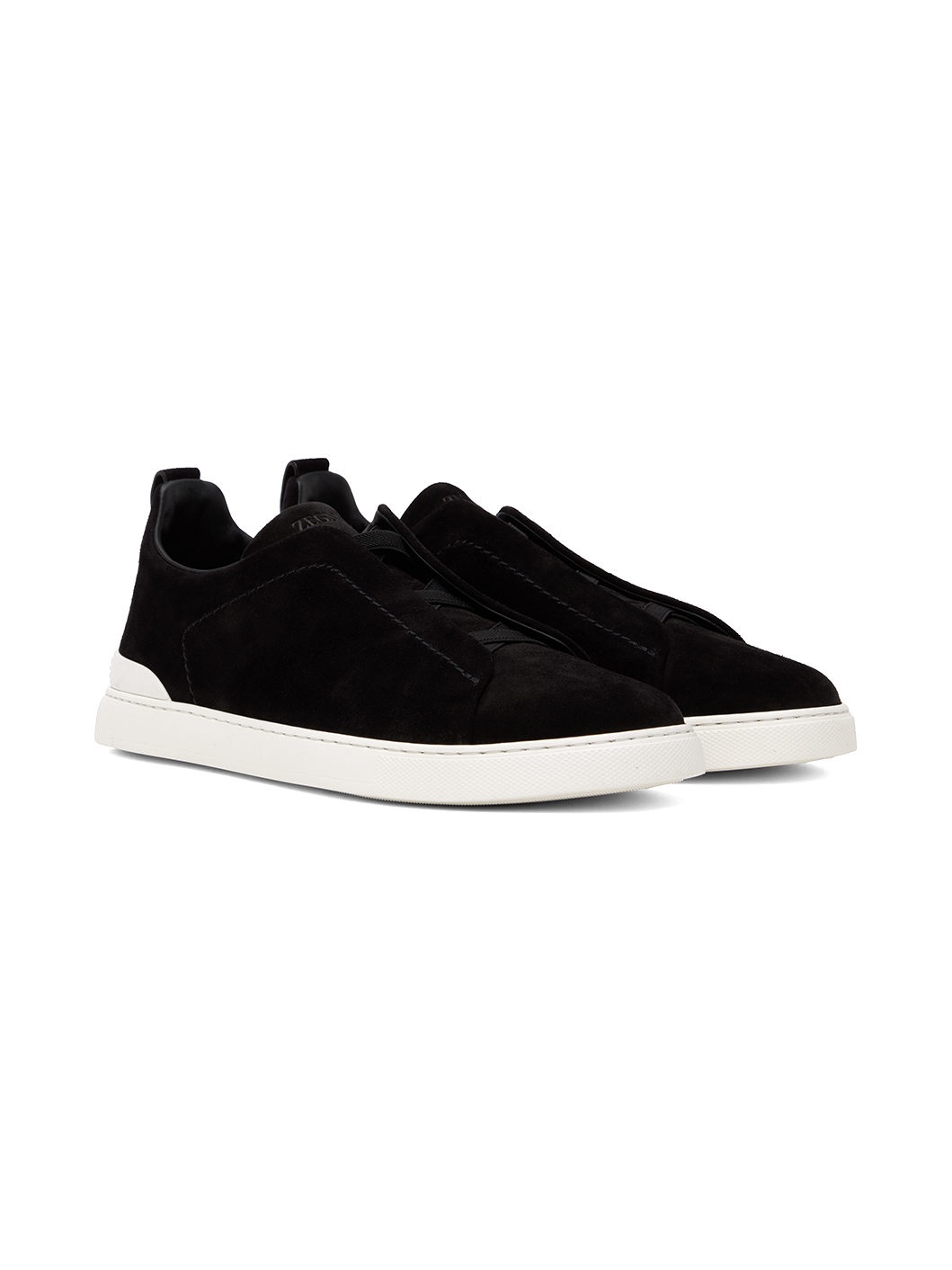Black Suede Triple Stitch Sneakers - 4