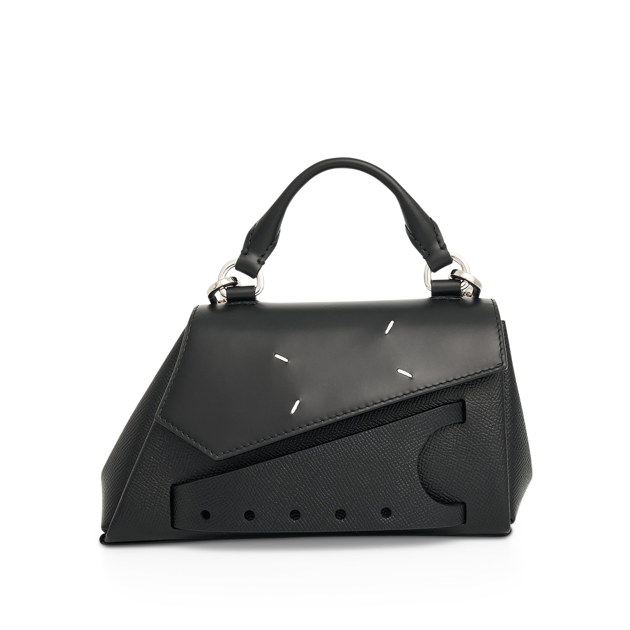 Micro Snatched Asymmetric Bag in Black - 2