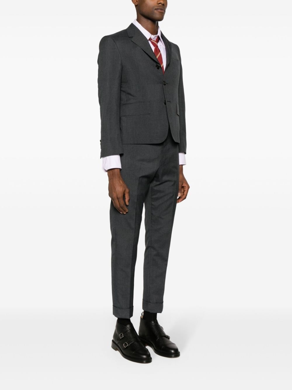 single-breasted wool blend blazer - 3