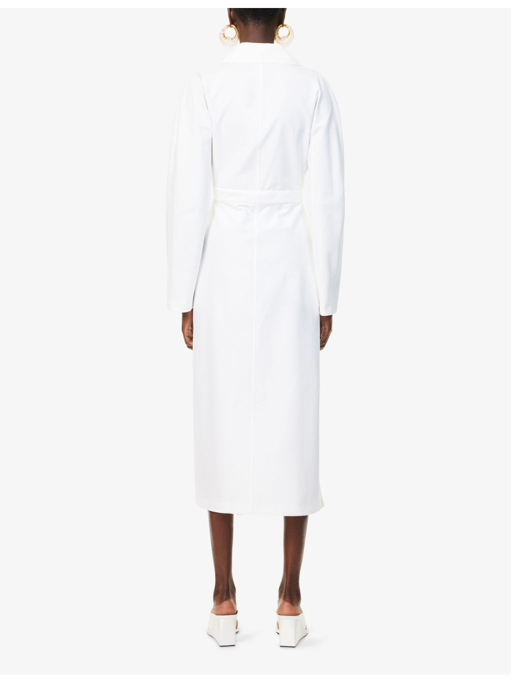 Wrap Spiral-Waistband Cotton-Poplin Maxi Dress - 4