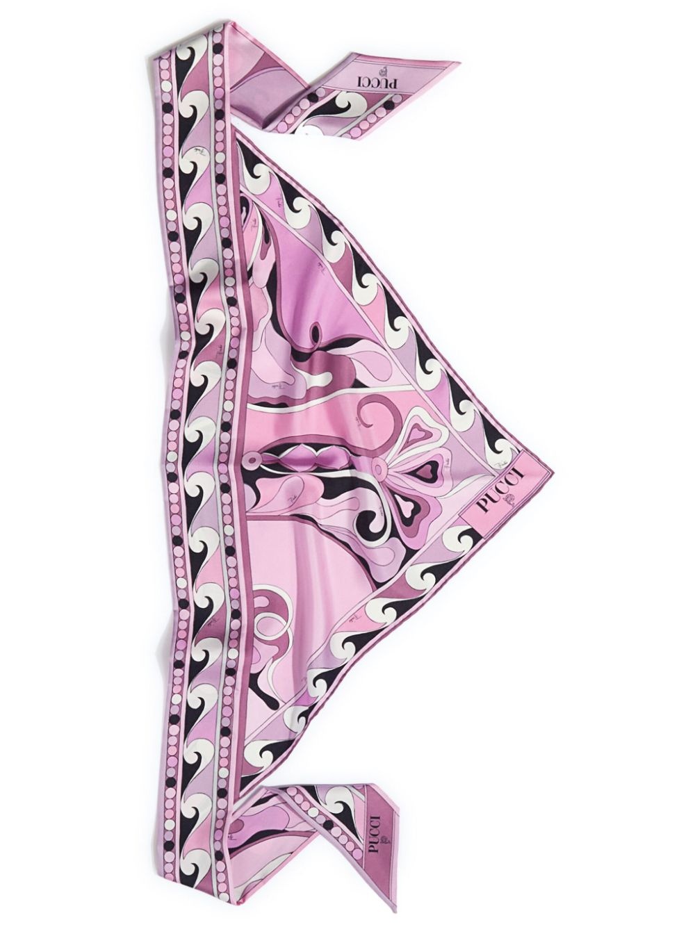 Orchidee-print silk scarf - 1