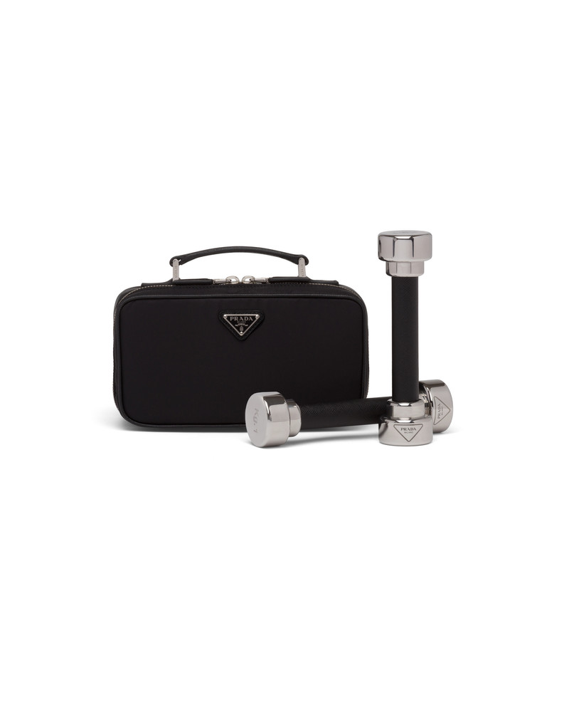 Re-Nylon and Saffiano leather hand weights carry case 1