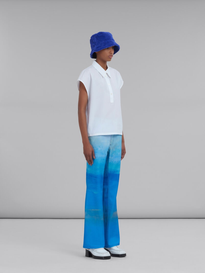 WHITE BIO COTTON POLO TOP - 5