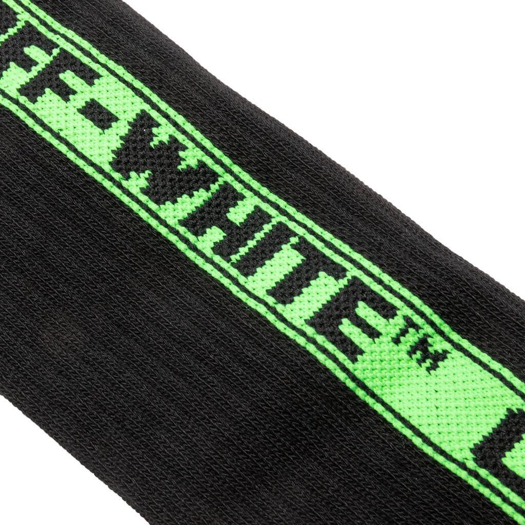 OFF-WHITE C/O VIRGIL ABLOH FLUORESCENT INDUSTRIAL BELT SOCKS - BLACK/GREEN - 2