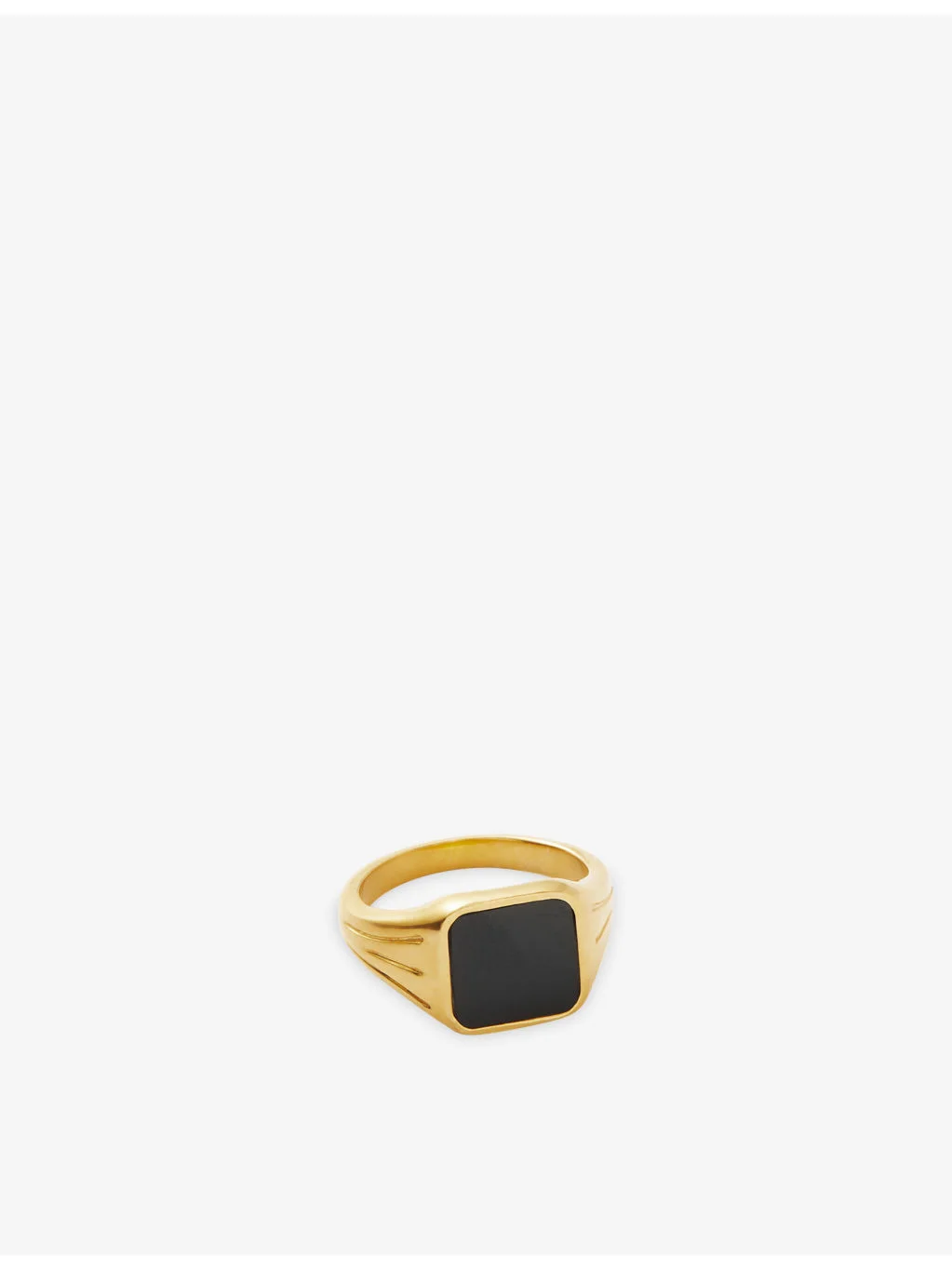 Lucy Williams x Missoma Square 18ct Gold-Plated Brass Onyx Signet Ring - 1