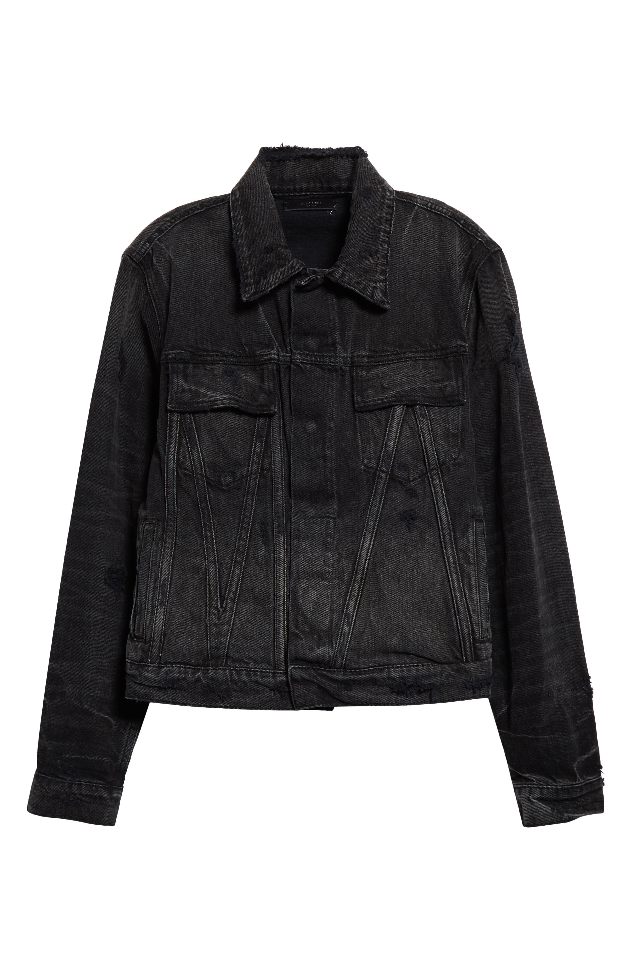 MA Distressed Denim Trucker Jacket - 6