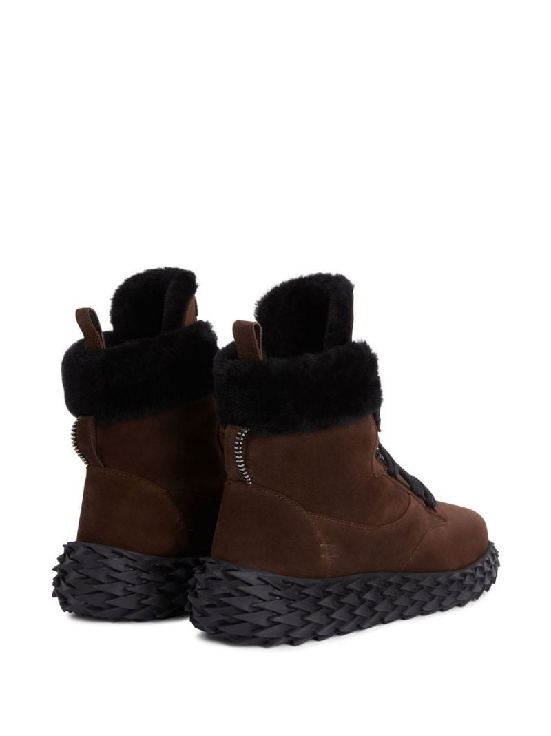 shearling-trim hi-top sneakers - 3