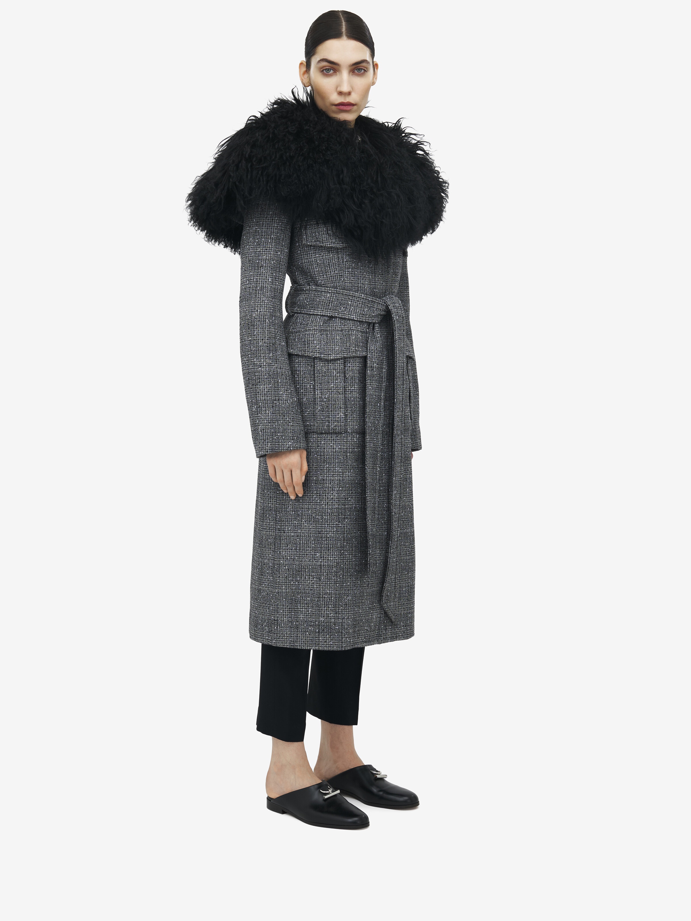Oversized Shearling Cape Coat - 2