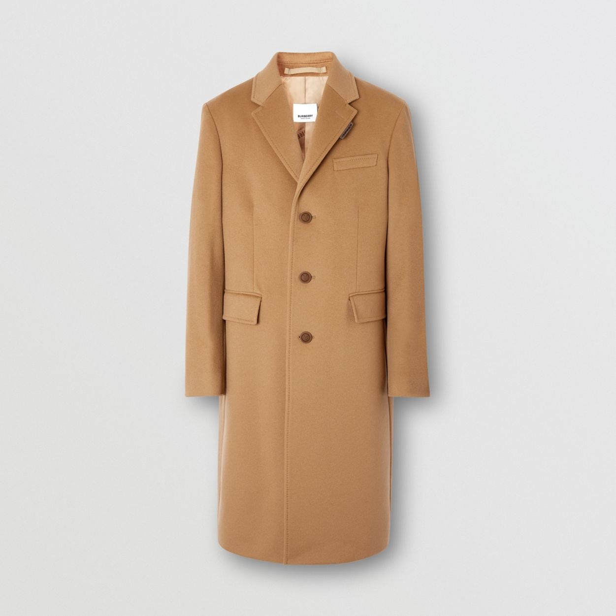 Button Detail Wool Cashmere Tailored Coat - 1