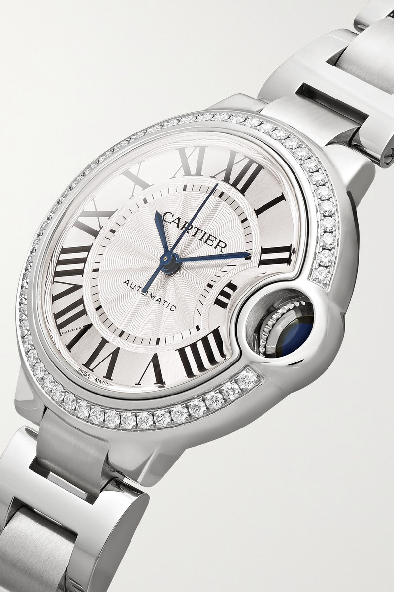 Ballon Bleu de Cartier Automatic 33mm stainless steel and diamond watch 3
