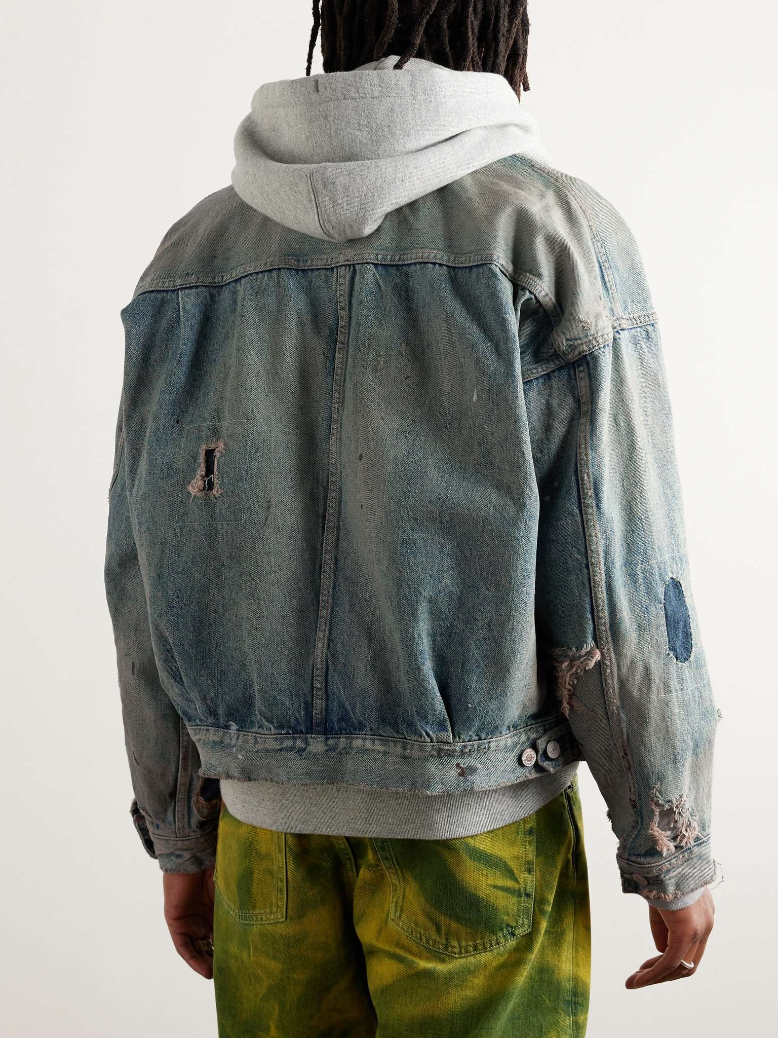 Saint M×××××× Distressed Denim Jacket