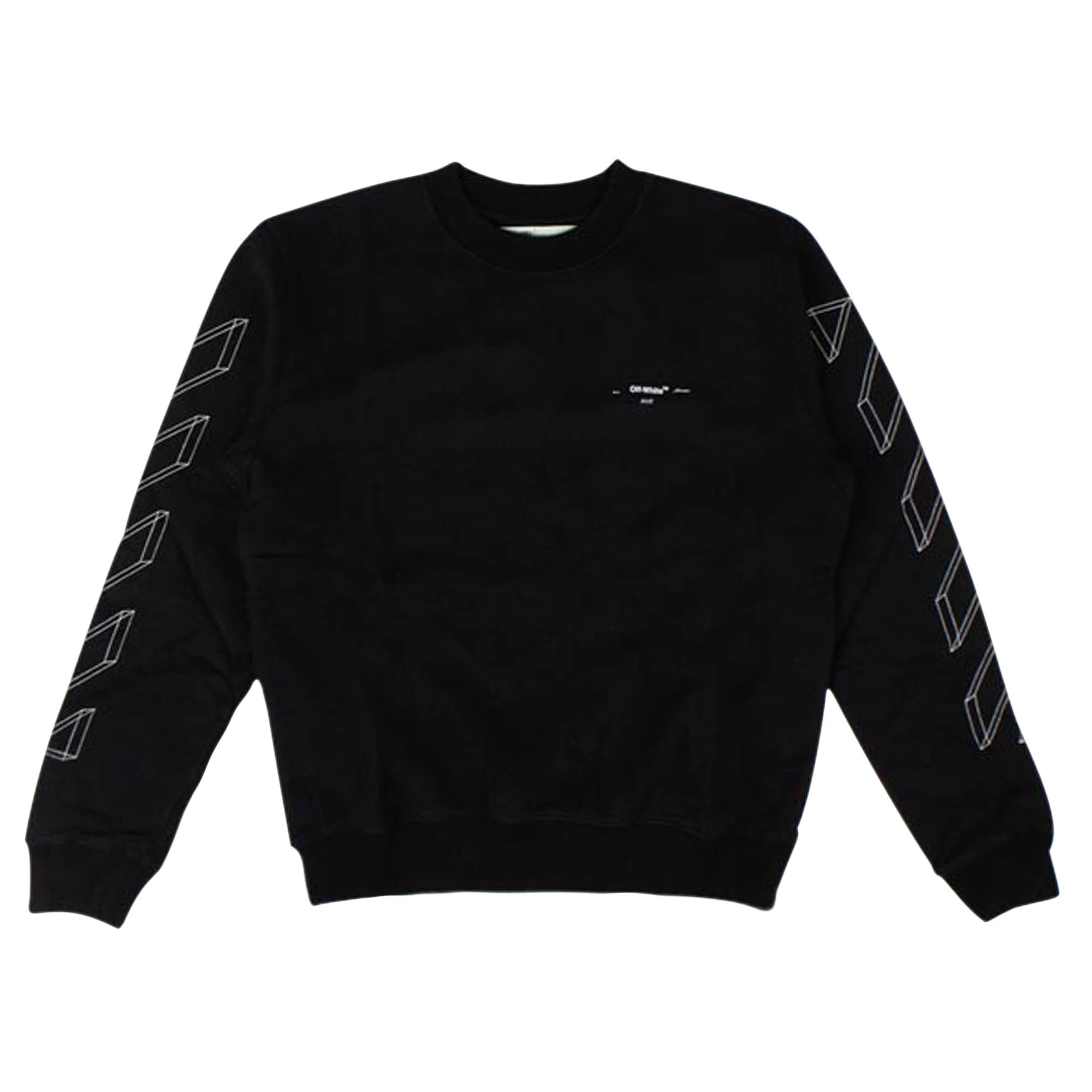 Off-White 3D Line Crewneck Sweatshirt 'Black' - 1