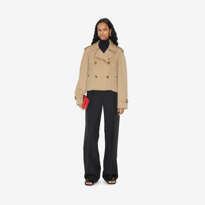 Burberry Cotton Gabardine Cropped Trench Coat outlook