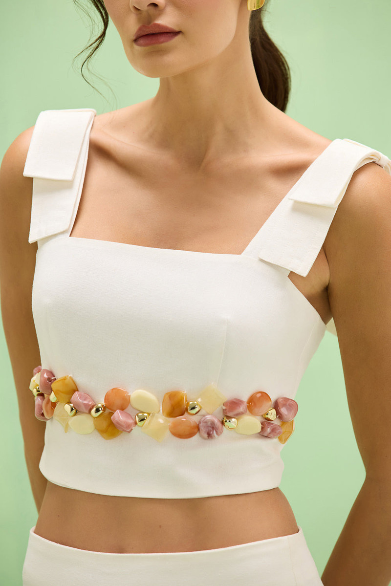 PatBO GABRIELA LINEN TOP outlook