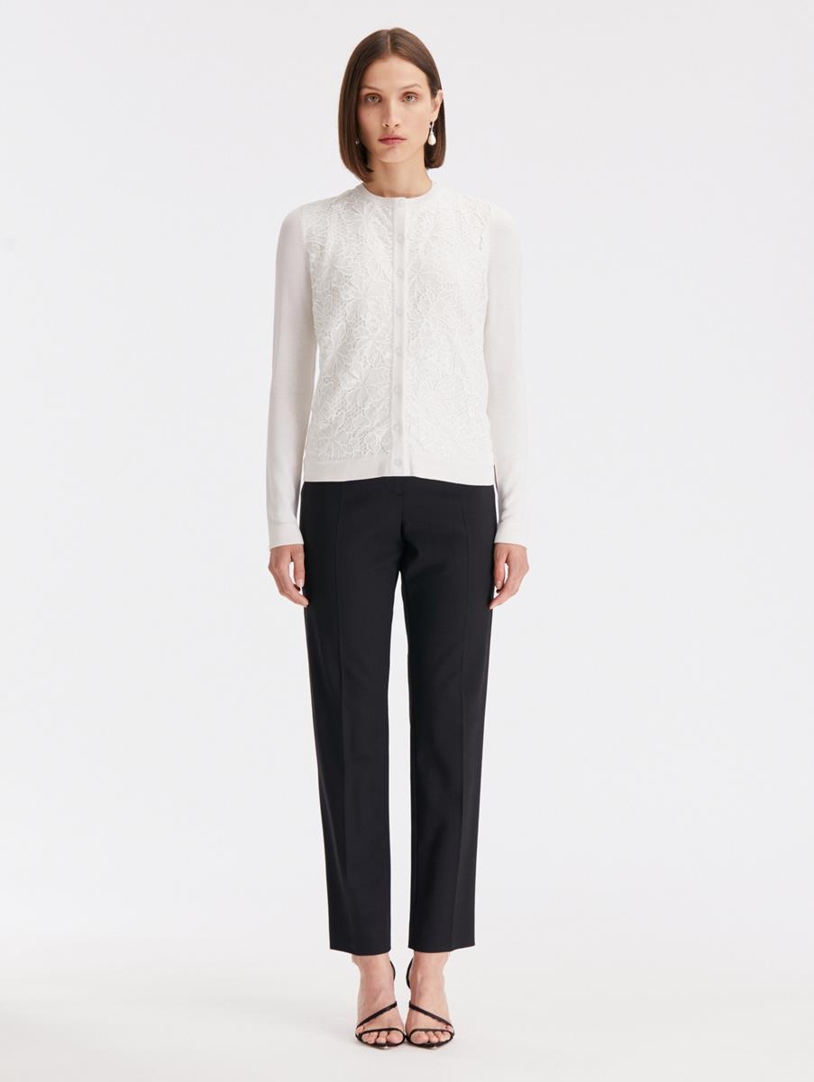 CHANTILLY LACE GUIPURE INSET CARDIGAN - 2
