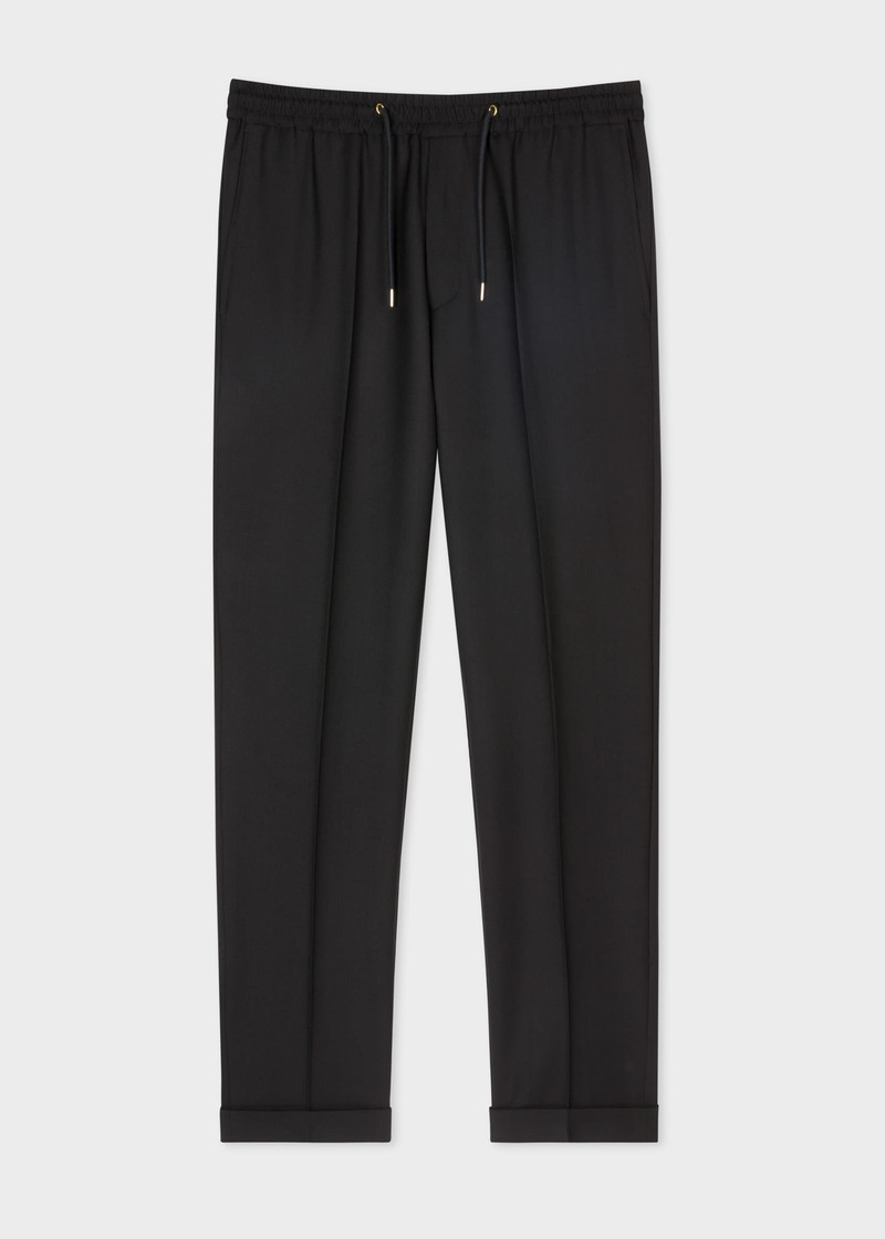 Slim-Fit Drawstring-Waist Wool Pants - 1