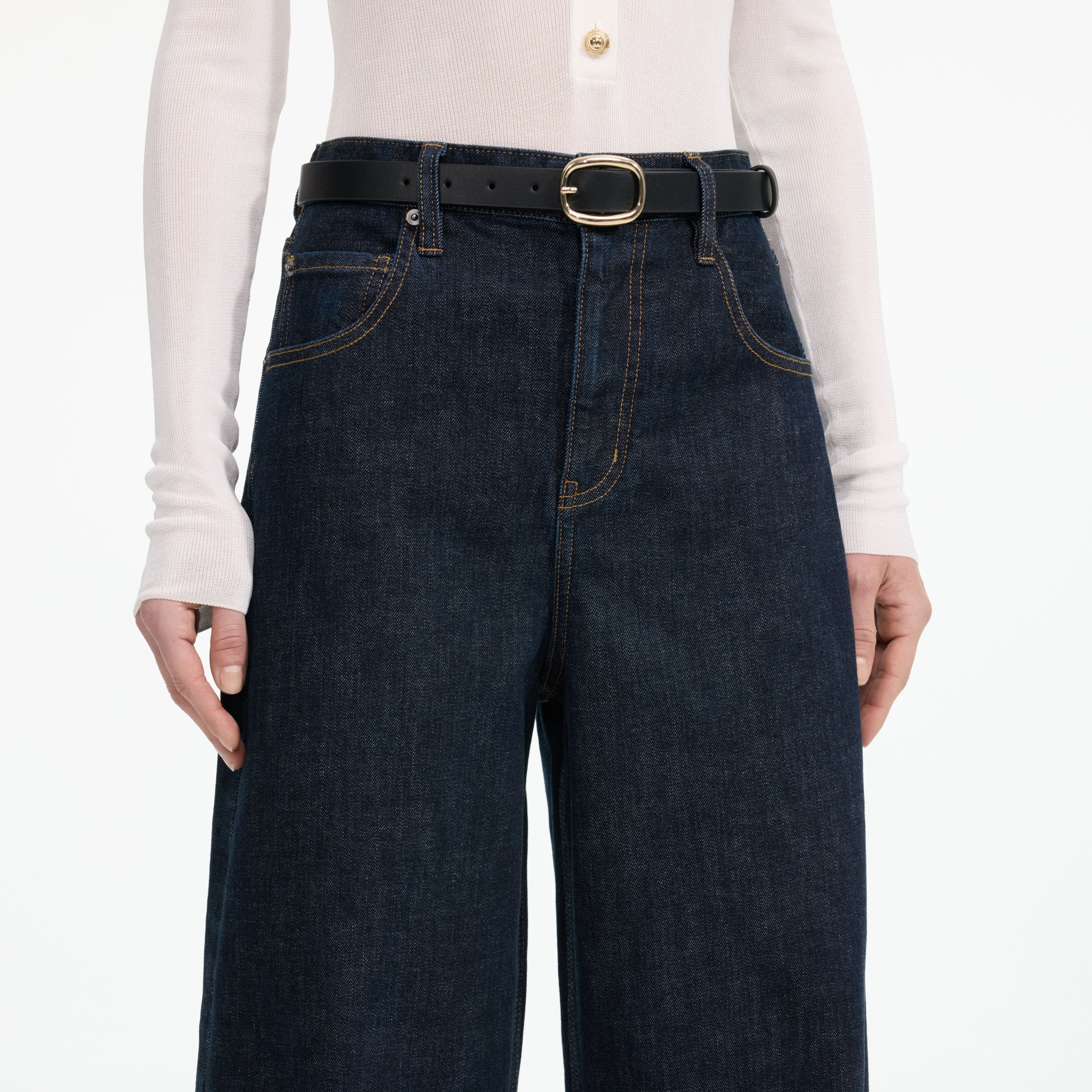 Indigo Barrel Leg Jeans - 4