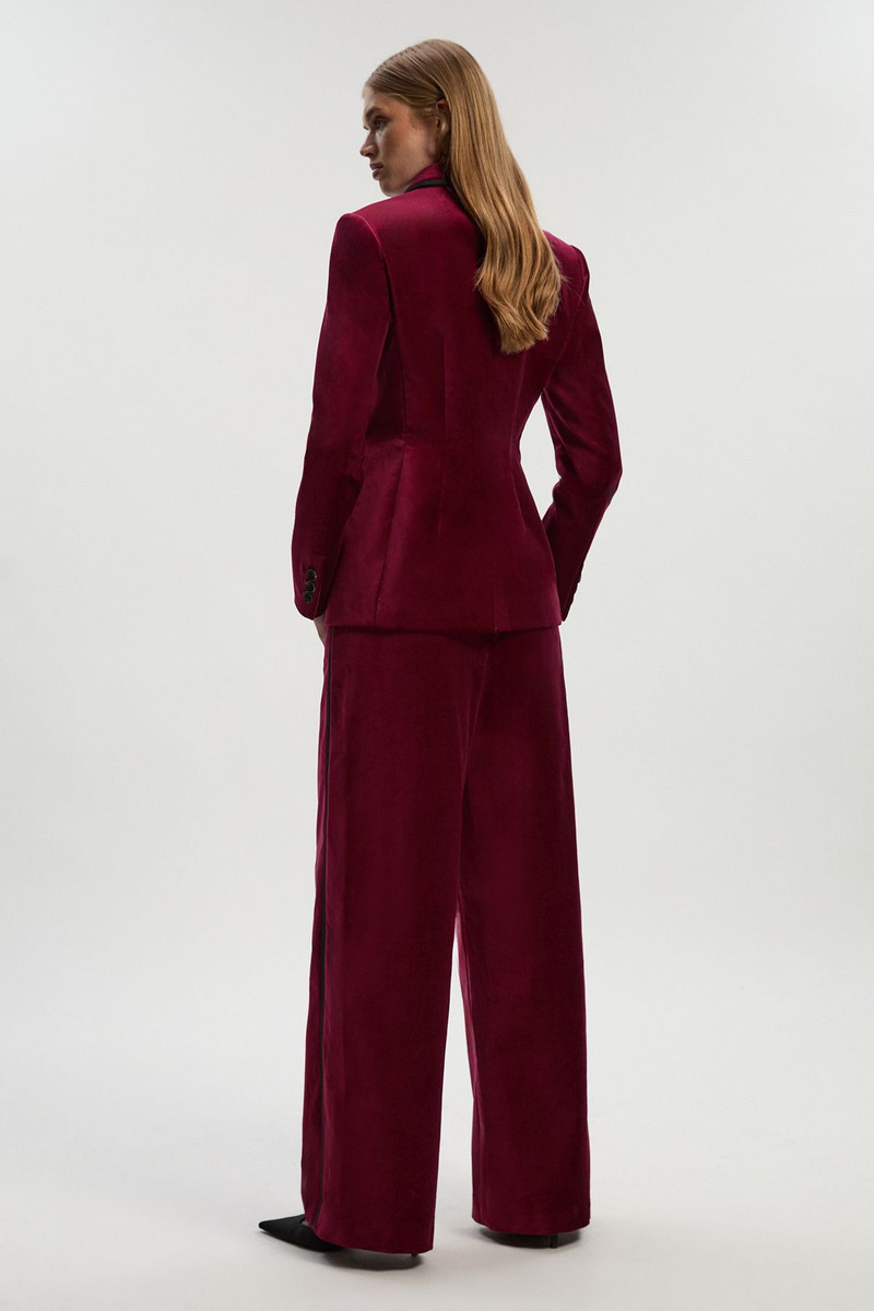 Velvet Groisgrain Tailored Wide Leg Trouser 6