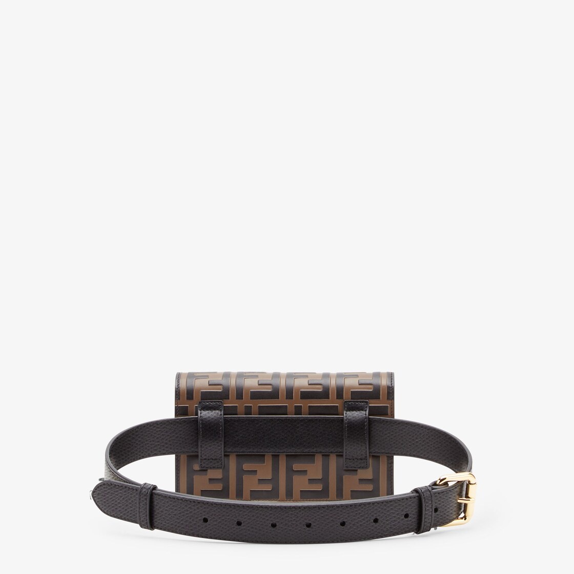 Pouch made of black leather with the iconic FF pattern in a raised print on the flap and hand-painte 3