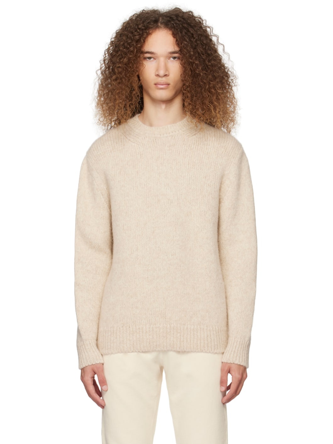 Beige Crewneck Sweater - 1