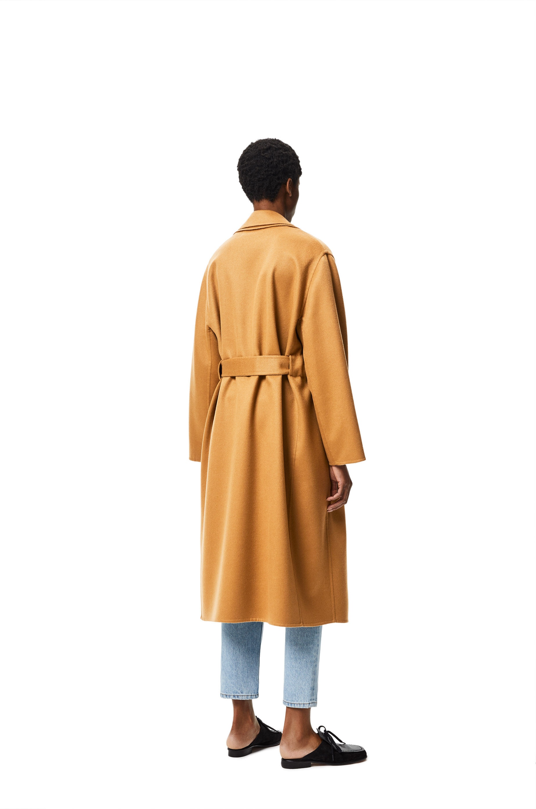 Double layer belted coat in wool and cashmere - 4