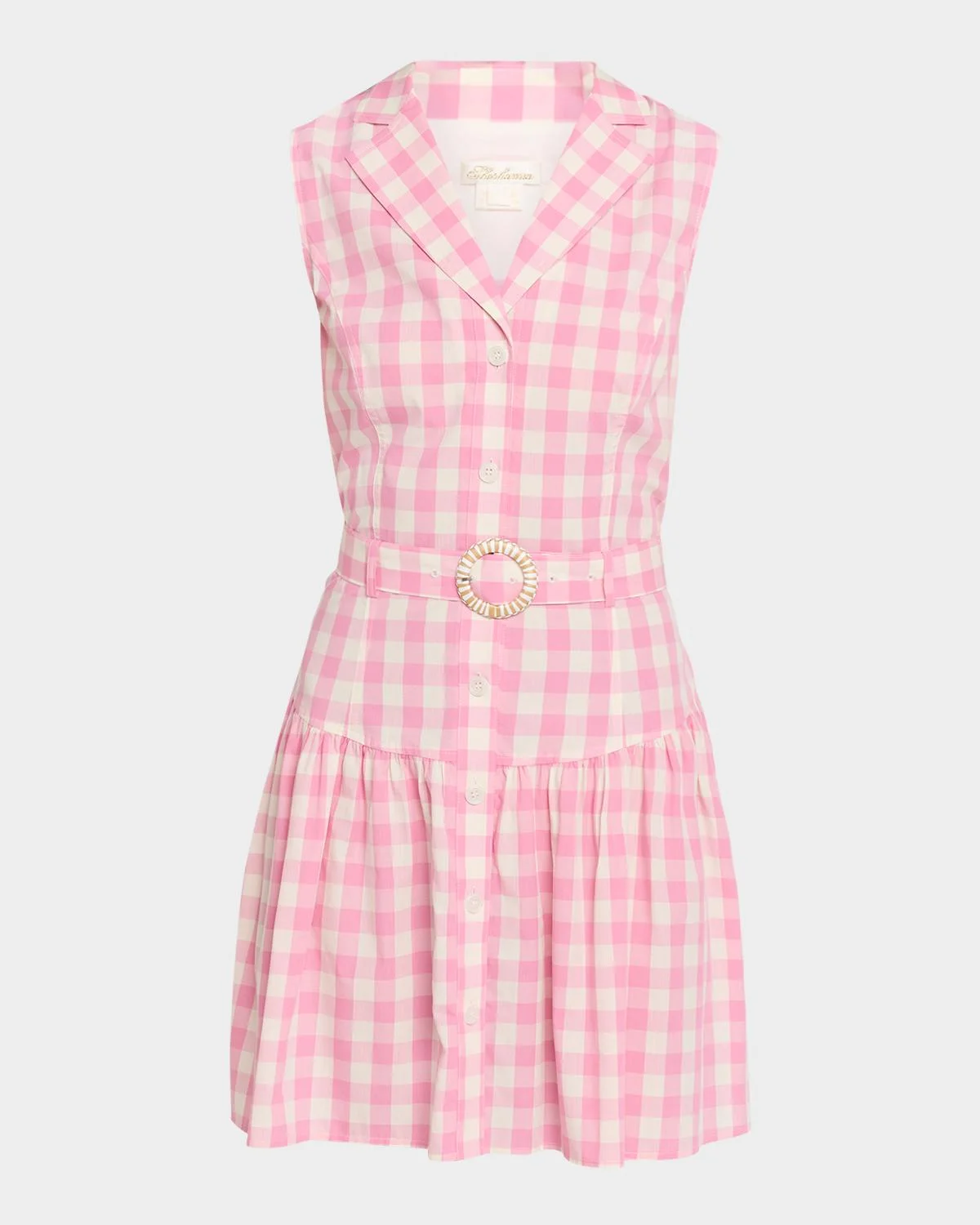Natalila Gingham Mini Shirtdress - 1