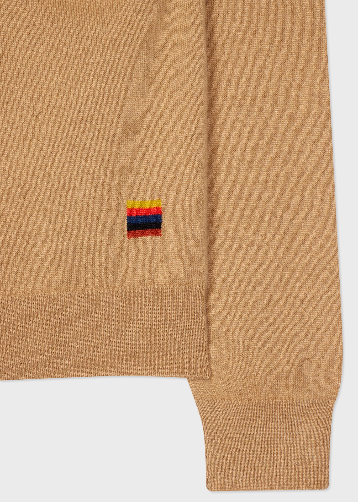 Women's Light Camel Cashmere Roll Neck Sweater - 2