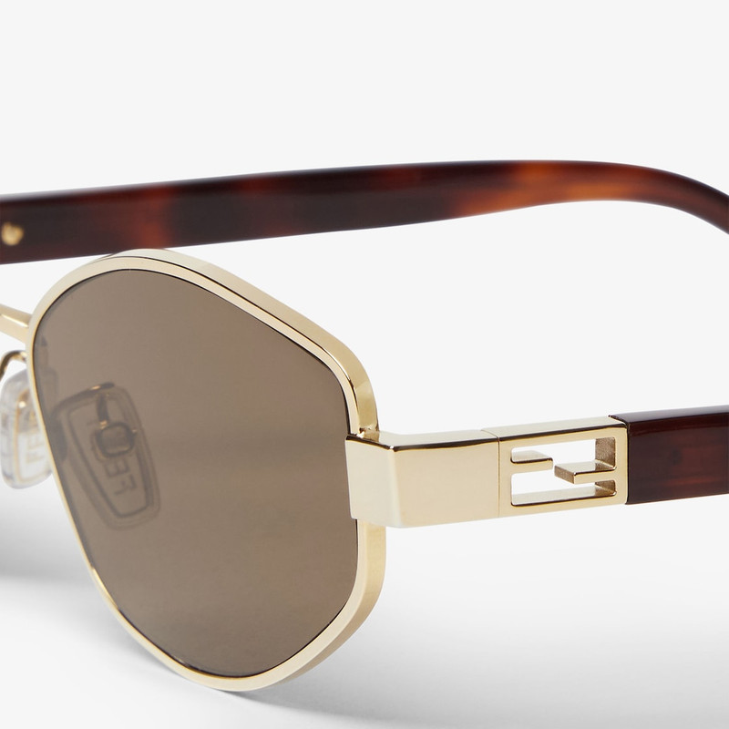 Baguette Gold-colored metal and acetate sunglasses 3