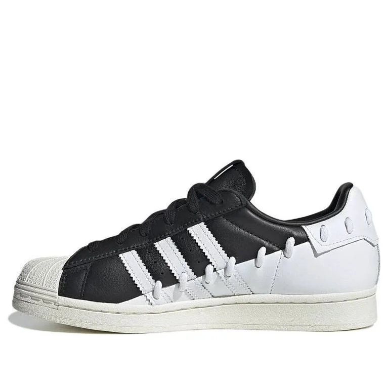 (WMNS) adidas Superstar 'Stitched - Black White' GX3419 - 1