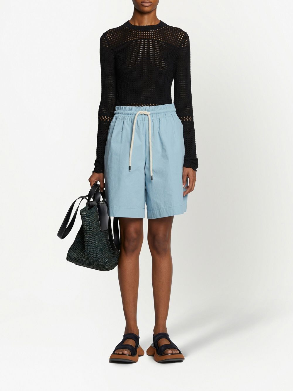 drawstring knee-length shorts - 2