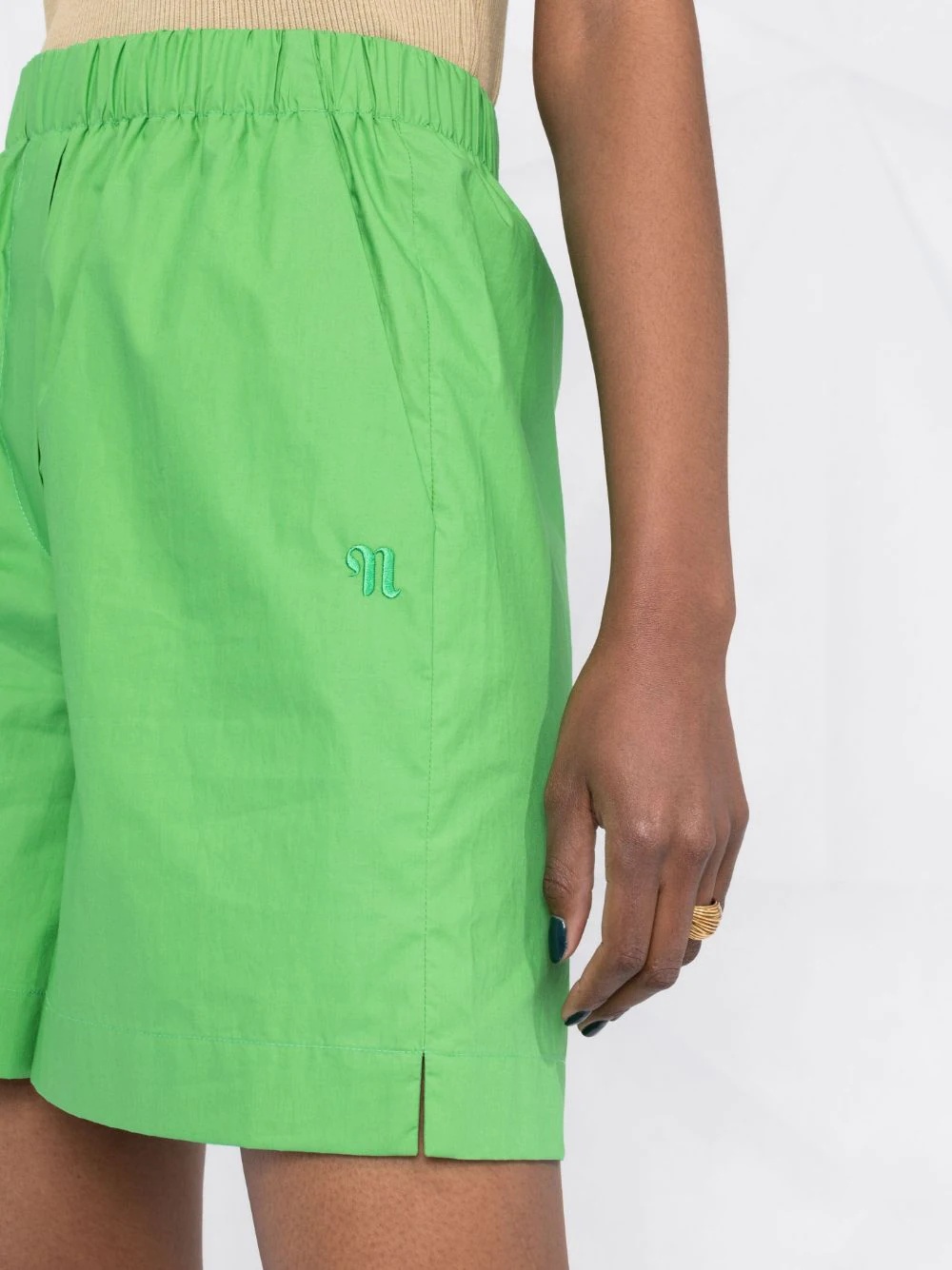 elasticated-waistband cotton shorts - 3