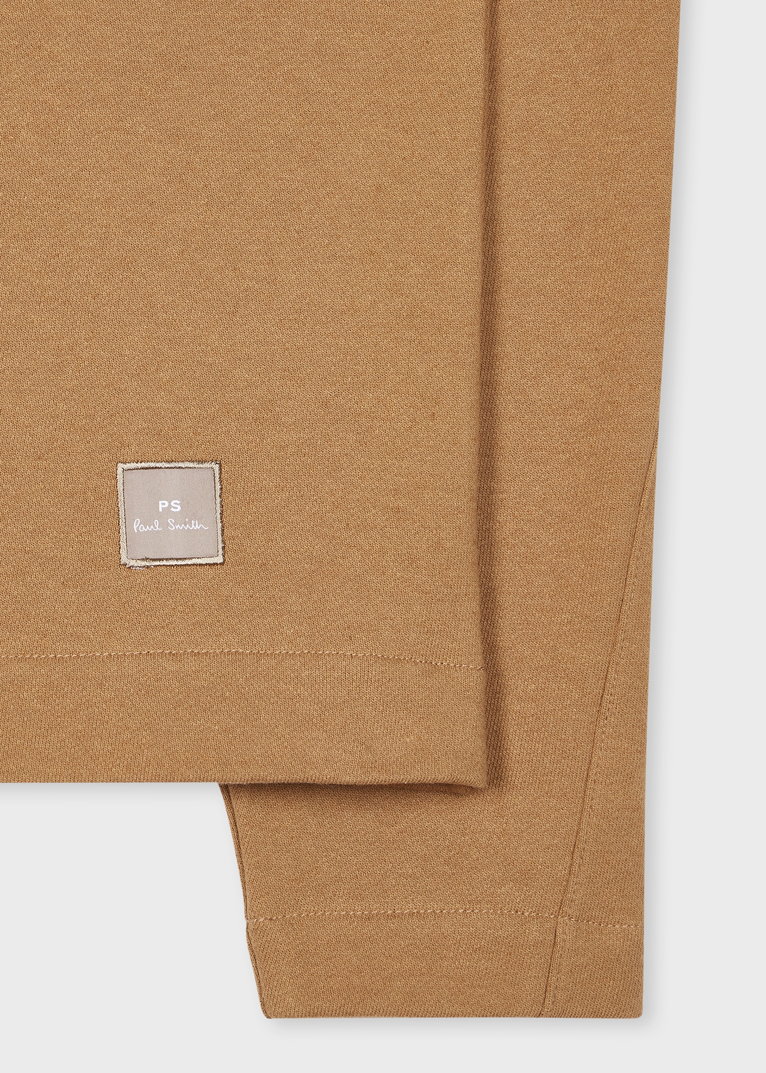 Dark Tan Marl Cotton-Linen Zip-Neck Sweatshirt - 3