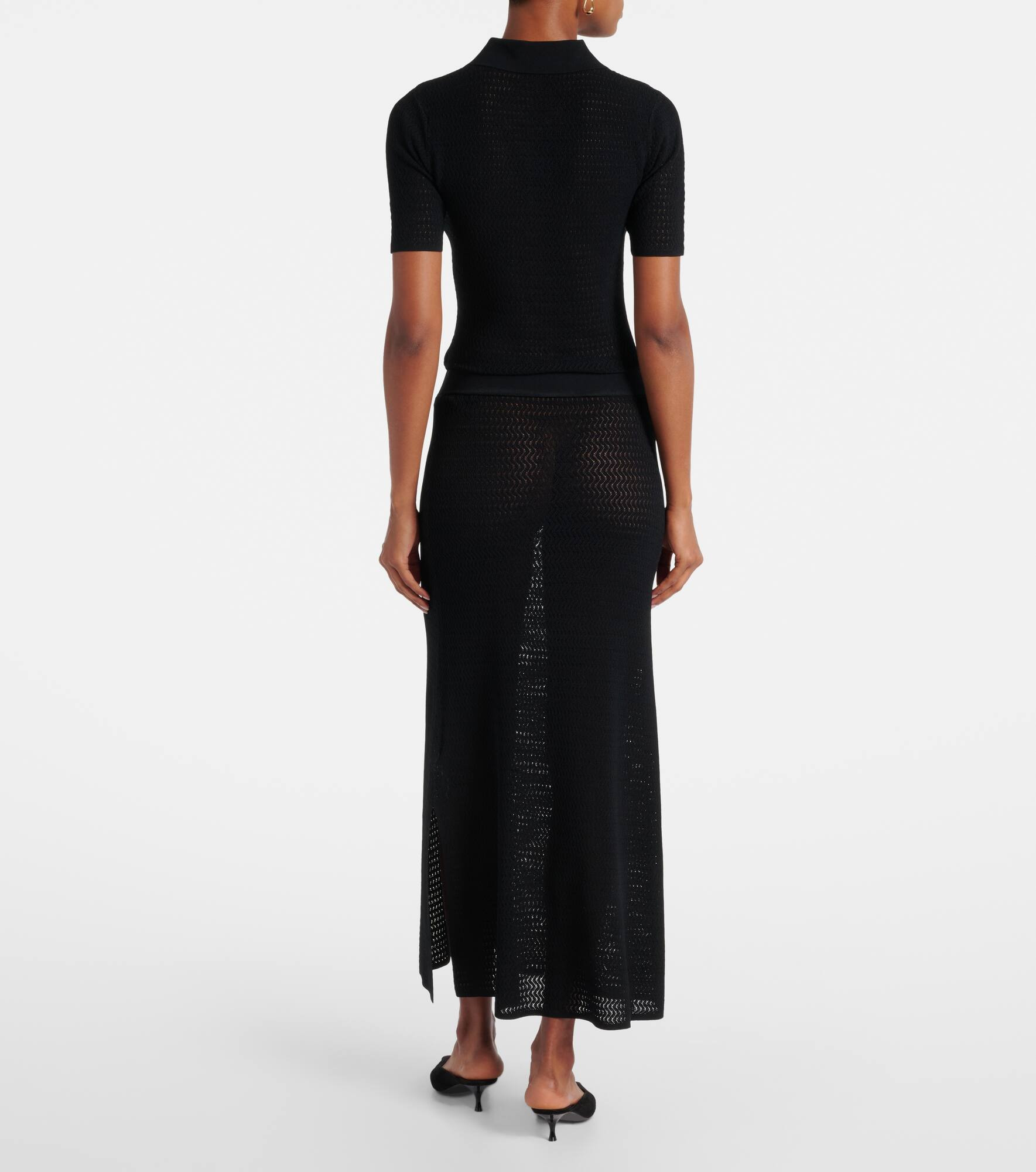 Pointelle midi skirt - 3
