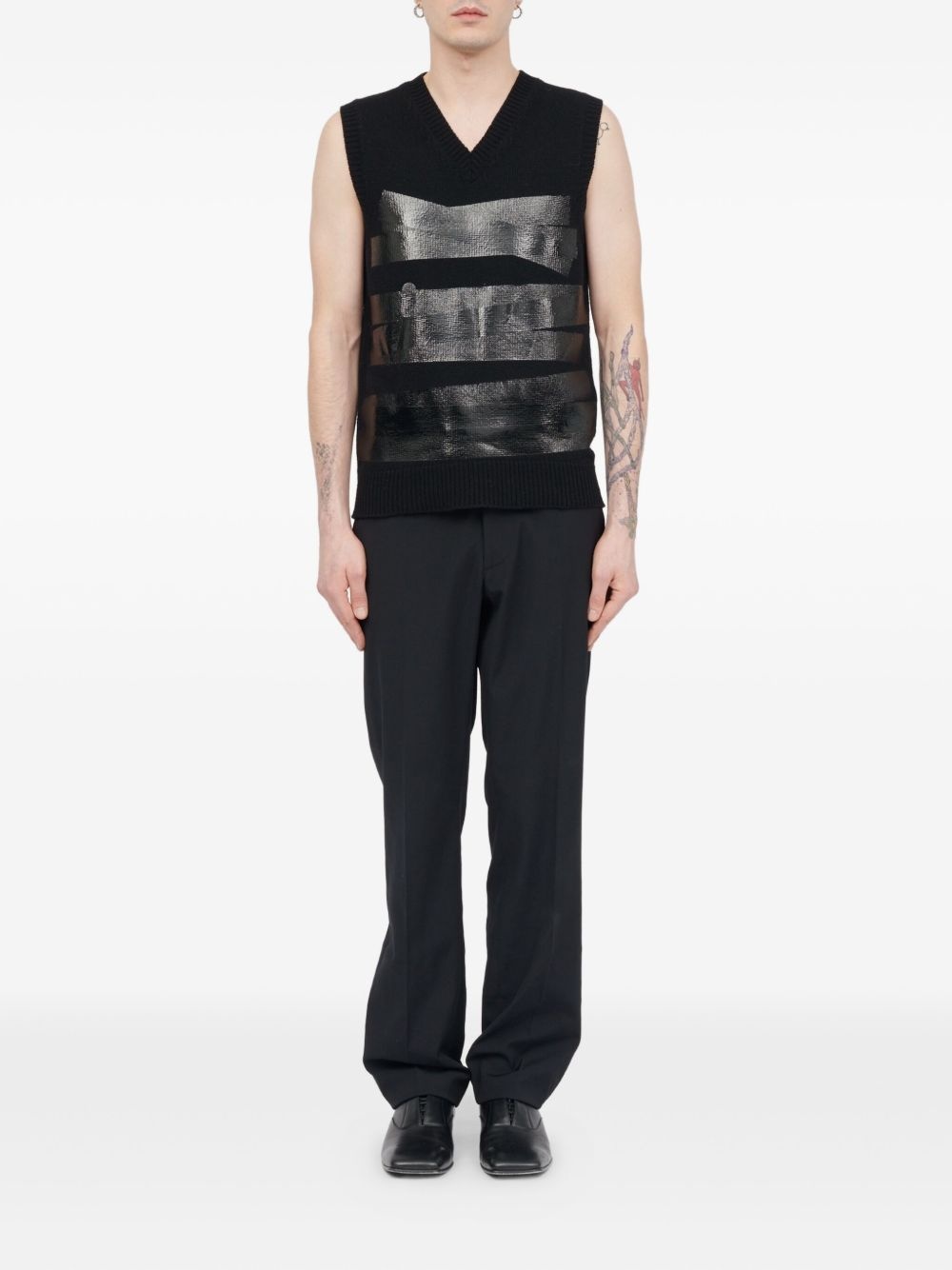 V-neck wool vest - 2