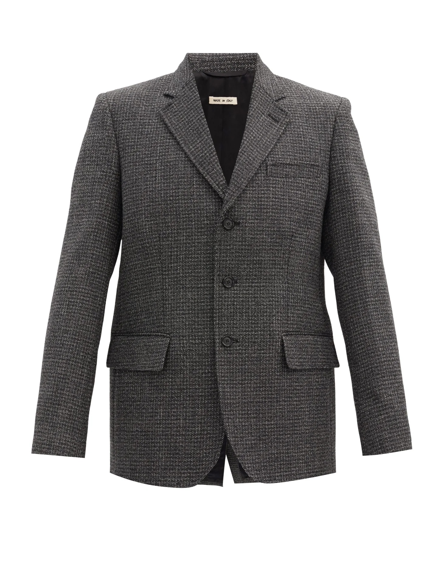 Single-breasted wool-tweed jacket - 1