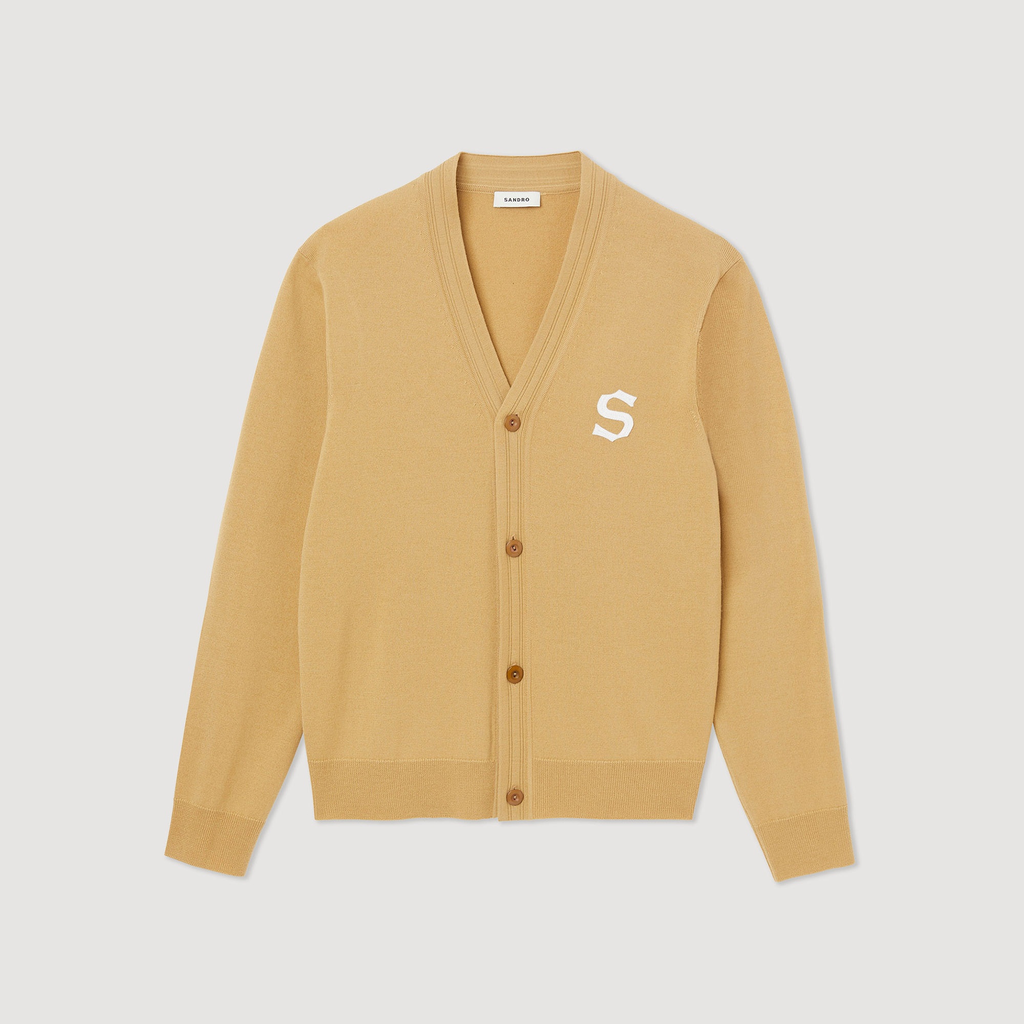 Wool cardigan with S patch - 1